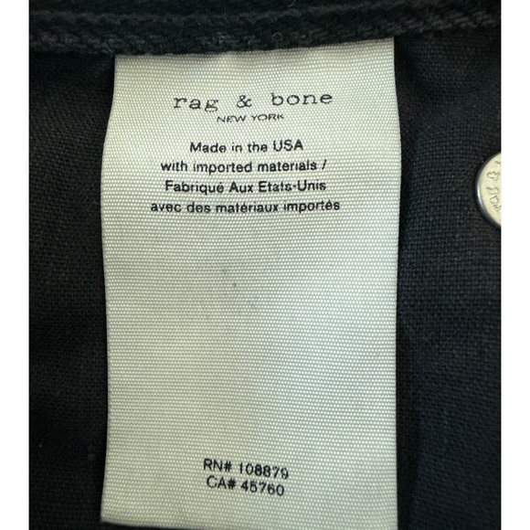 Rag & Bone Anna Denim Skirt Clean Raven Black Full Zip Front Size 24 $250 Chic - Picture 8 of 11